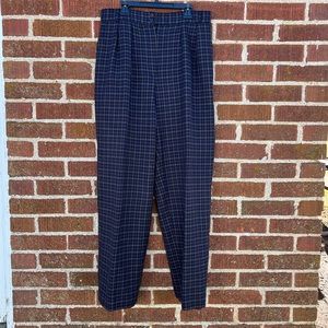 Christian Dior Wool Plaid Pleated Pants size 10